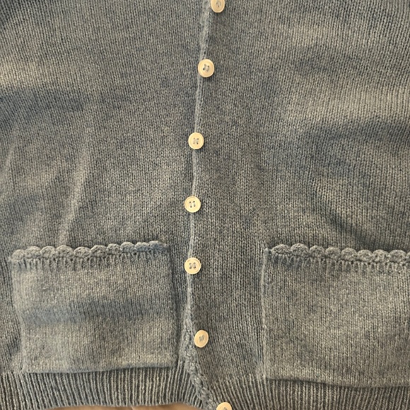 Doen Sky Blue Cashmere Button Front Collared Cardigan Size Small - Picture 4 of 5